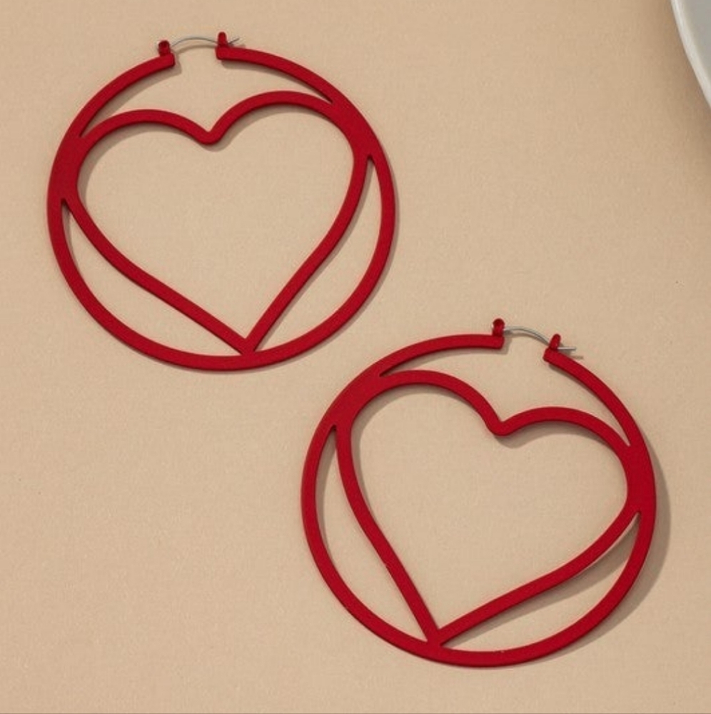 Heart in a Hoop Earrings
